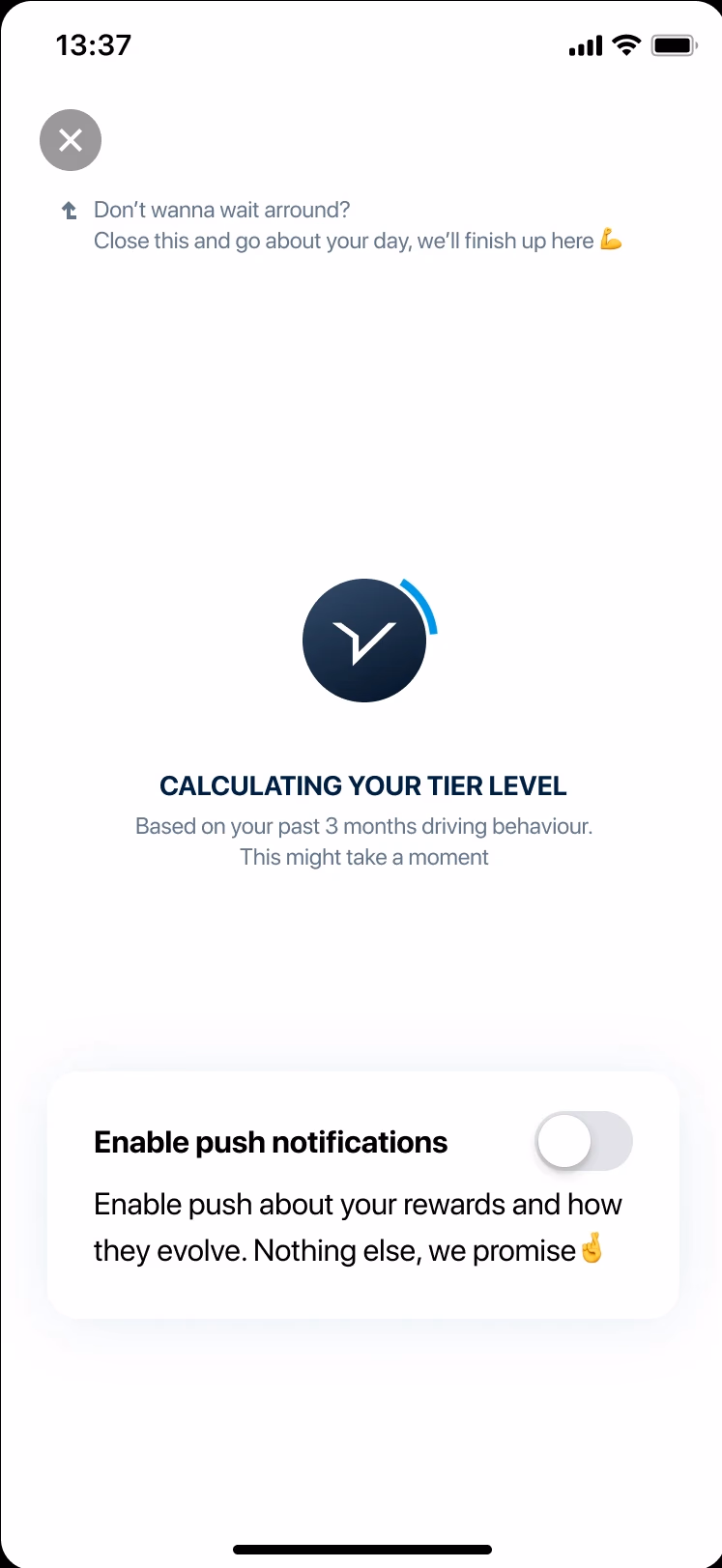 Iteration 2 — teaser and tier calc screen 2